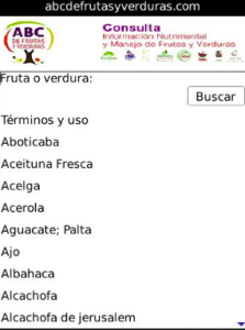 ABC de frutas y verduras