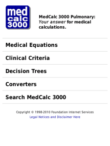 MedCalc 3000 Pulmonary