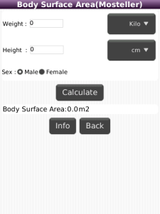 Diabetes Calculator for blackberry app Screenshot