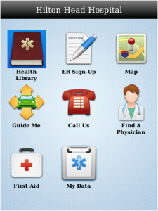 Hilton Head Hospital for blackberry app Screenshot