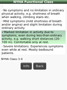 Cardiology Calculator for blackberry app Screenshot