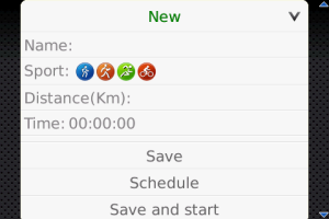 WorkOut Tracker for blackberry app Screenshot