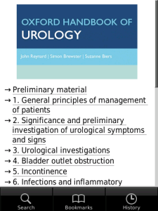 Oxford Handbook of Urology for blackberry app Screenshot