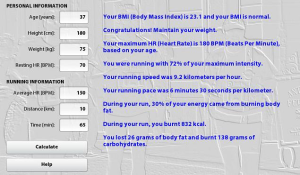 Runners Calculator for blackberry app Screenshot
