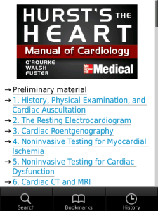Hursts the Heart Manual of Cardiology for blackberry app Screenshot