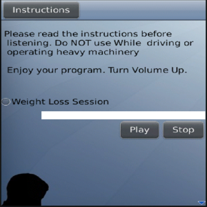 Exercise Motivation Hypnosis Program for blackberry app Screenshot