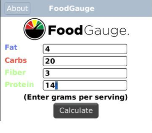 FoodGauge for blackberry app Screenshot
