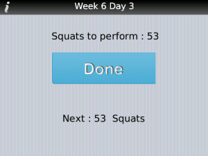 300 Squats for blackberry app Screenshot