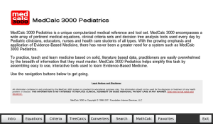 MedCalc 3000 Pediatrics for blackberry app Screenshot