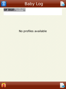 Baby Log Free for blackberry app Screenshot