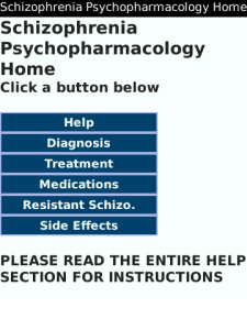 Schizophrenia Psychopharmacology for blackberry app Screenshot