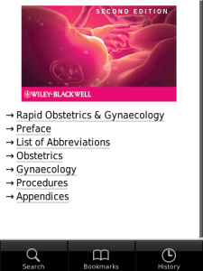 Rapid Obstetrics and Gynaecology for blackberry app Screenshot