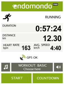 Endomondo Sports Tracker for blackberry app Screenshot