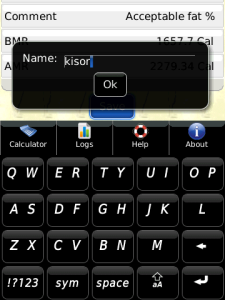 Health Calculators Combo for blackberry app Screenshot