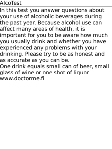 AlcoTest for blackberry app Screenshot