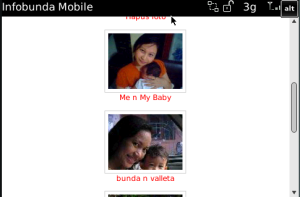 Infobunda for blackberry app Screenshot