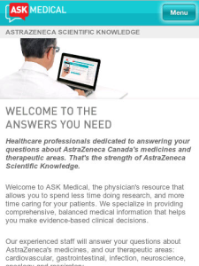 ASK Medical for blackberry app Screenshot