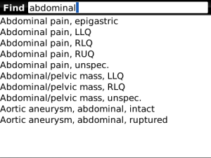 ICD9 Coder for blackberry app Screenshot