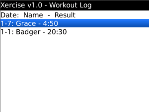 Xercise for blackberry app Screenshot