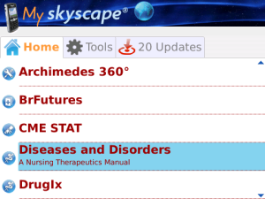 Diseases and Disorders for blackberry app Screenshot