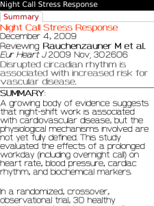 Journal Watch Emergency Medicine for blackberry app Screenshot