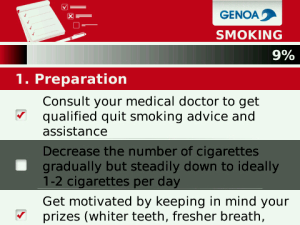 Quit Smoking Checklist for blackberry app Screenshot