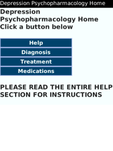 Depression Psychopharmacology for blackberry app Screenshot