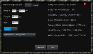 Health Meter for blackberry app Screenshot