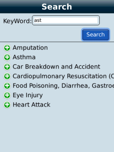iMobile Care - First Aid and Health for blackberry app Screenshot