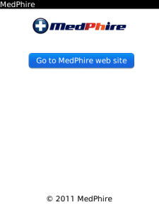 MedPhire for blackberry app Screenshot