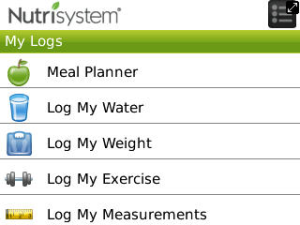 Nutrisystem for blackberry app Screenshot