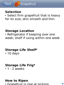 Food Storage and Shelf Life for blackberry app Screenshot