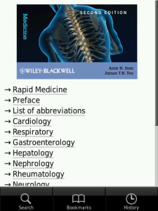 Rapid Medicine for blackberry app Screenshot