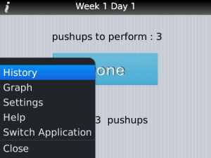 50 Pushups for blackberry app Screenshot