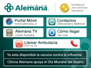 Clinica Alemana for blackberry app Screenshot
