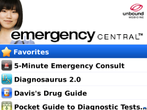 Emergency Central for blackberry app Screenshot