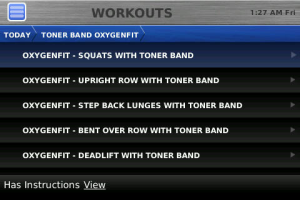 Gym Technik for blackberry app Screenshot