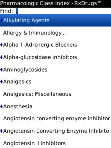 RxDrugs for blackberry app Screenshot