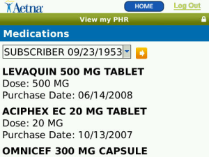 Aetna Mobile for blackberry app Screenshot