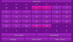 Menstruation and Ovulation Calendar for blackberry app Screenshot