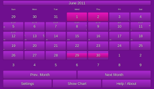 Menstruation and Ovulation Calendar for BlackBerry PlayBook