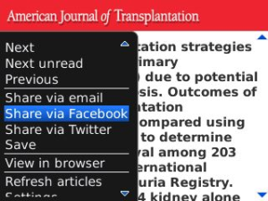 American Journal of Transplantation for blackberry app Screenshot