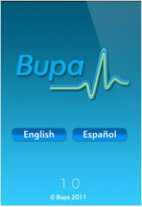 Bupa2go for blackberry app Screenshot