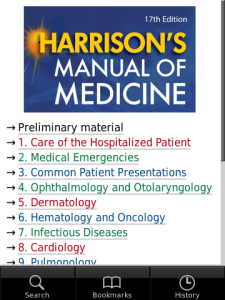 Harrisons Manual of Medicine for blackberry app Screenshot