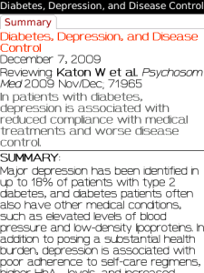 Journal Watch Psychiatry for blackberry app Screenshot