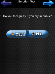 Emotion Test Trail for blackberry app Screenshot