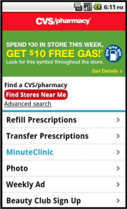 CVS Pharmacy for blackberry app Screenshot