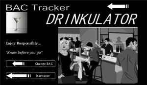 Drinkulator for blackberry app Screenshot