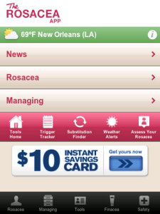 The Rosacea for blackberry app Screenshot