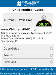 Children Hospital of Michigan Child Medical Guide for blackberry app Screenshot